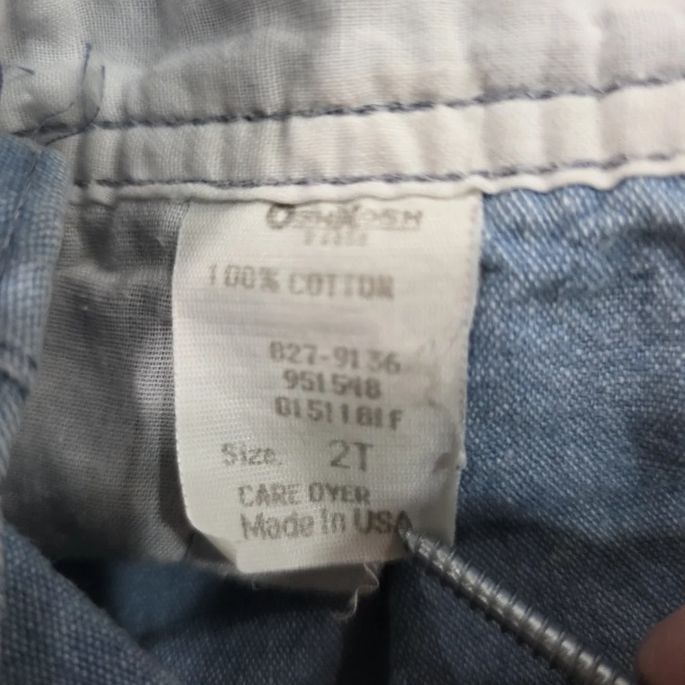 VTG OshKosh B'Gosh Made in USA Overalls 2T Vestbak Denim Tractor Cuff Truck Rare